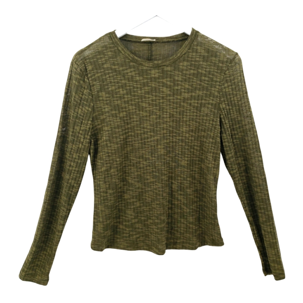 Free People Intimately Free Long Sleeve Knit Top Size Large in Olive